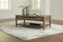Best Furniture Outlet - Ashley Furniture - Roanhowe Coffee Table - Rectangular Cocktail Table / Brown - T769-1