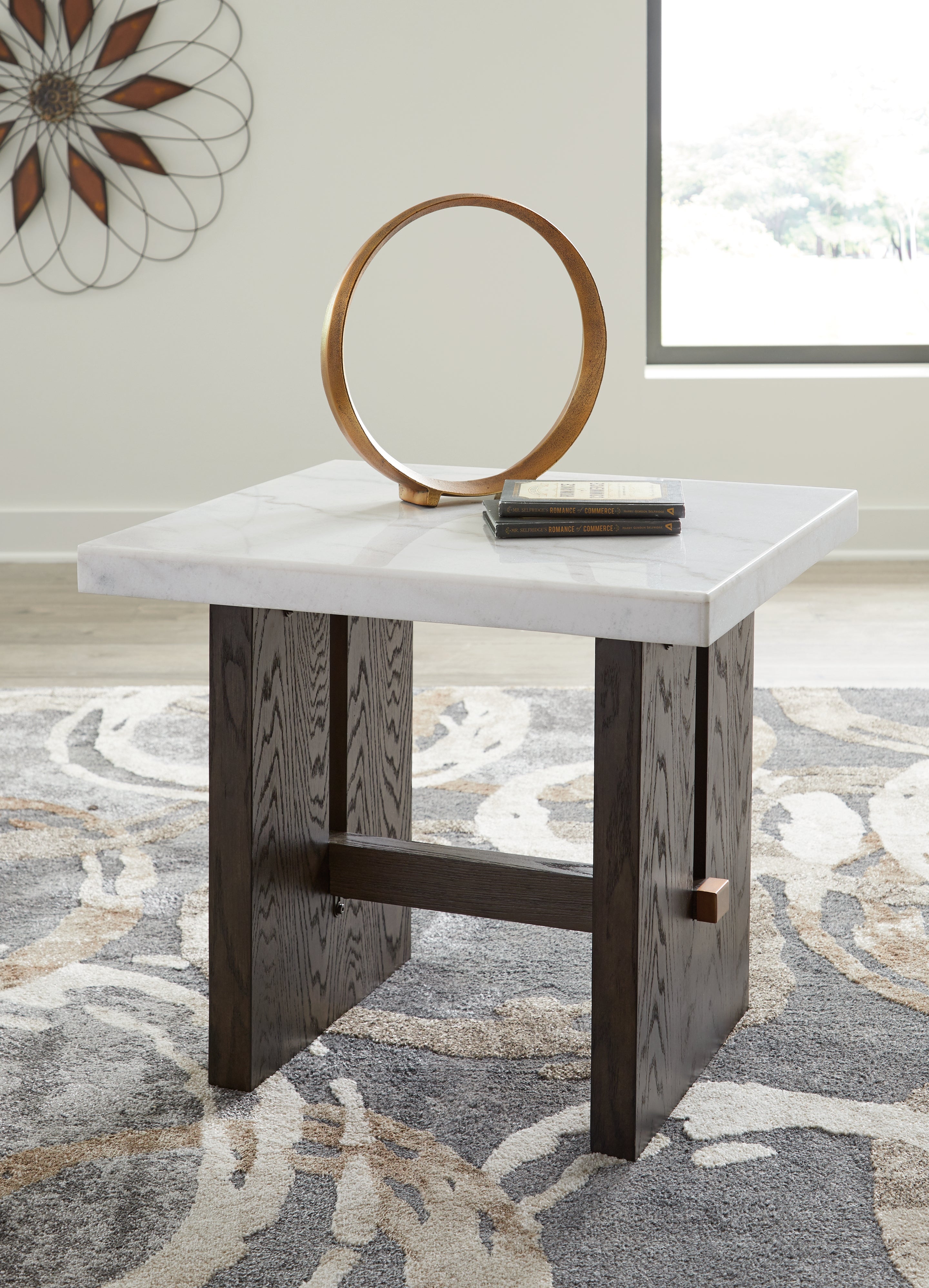 Best Furniture Outlet - Ashley Furniture - Burkhaus End Table - Rectangular End Table / White/Dark Brown - T779-3