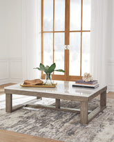Best Furniture Outlet - Ashley Furniture - Loyaska Coffee Table - Rectangular Cocktail Table / Brown/Ivory - T789-1