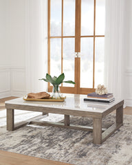 Best Furniture Outlet - Ashley Furniture - Loyaska Coffee Table - Rectangular Cocktail Table / Brown/Ivory - T789-1