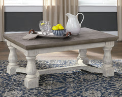 Best Furniture Outlet - Ashley Furniture - Havalance Coffee Table - Rectangular Cocktail Table / Gray/White - T814-1