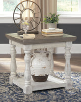 Best Furniture Outlet - Ashley Furniture - Havalance End Table - Square End Table / White/Gray - T994-2
