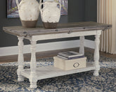 Best Furniture Outlet - Ashley Furniture - Havalance Sofa/Console Table - Flip Top Sofa Table / Gray/White - T814-4
