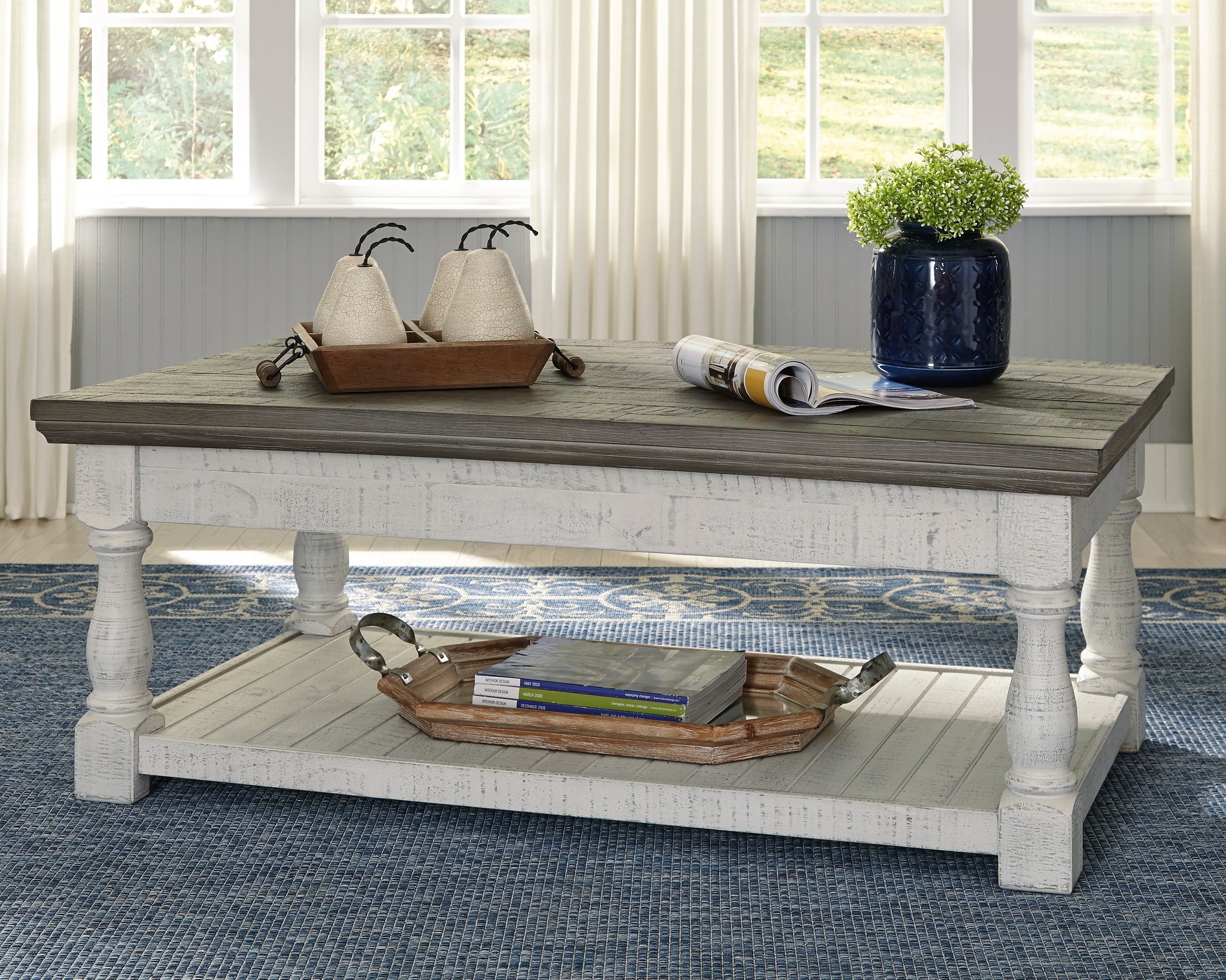 Best Furniture Outlet - Ashley Furniture - Havalance Lift-Top Coffee Table - Lift Top Cocktail Table / White/Gray - T994-20