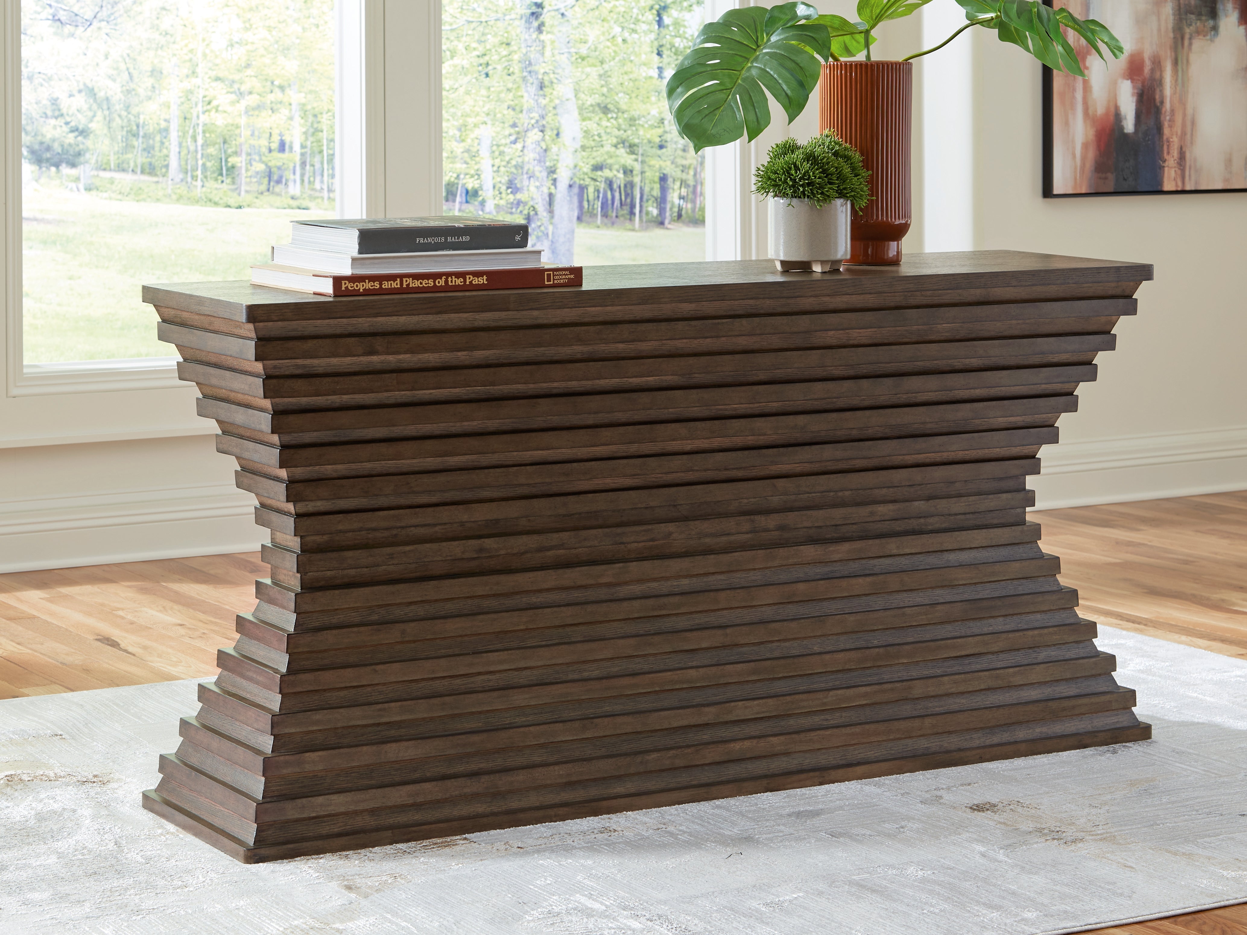 Best Furniture Outlet - Ashley Furniture - Hannodream Sofa Table - Sofa Table / Warm Brown - T821-4