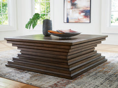 Best Furniture Outlet - Ashley Furniture - Hannodream Coffee Table - Square Cocktail Table / Warm Brown - T821-8