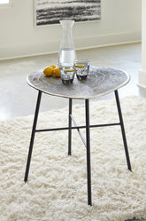 Best Furniture Outlet - Ashley Furniture - Laverford End Table - Round End Table / Chrome/Black - T836-6