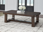 Best Furniture Outlet - Ashley Furniture - Breckington Coffee Table - Rectangular Cocktail Table / Dark Brown - T856-1