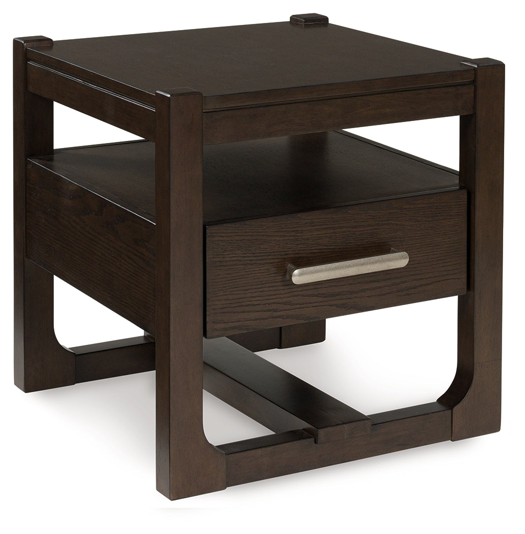 Best Furniture Outlet - Ashley Furniture - Breckington End Table - Rectangular End Table / Dark Brown - T656-3