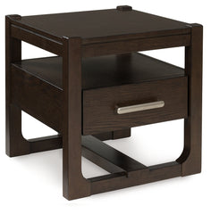 Best Furniture Outlet - Ashley Furniture - Breckington End Table - Rectangular End Table / Dark Brown - T656-3