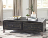 Best Furniture Outlet - Ashley Furniture - Todoe Coffee Table with Lift Top - Lift Top Cocktail Table / Dark Gray - T901-9