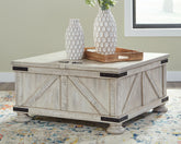 Best Furniture Outlet - Ashley Furniture - Carynhurst Coffee Table - Cocktail Table with Storage / Whitewash - T929-20
