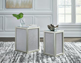 Best Furniture Outlet - Ashley Furniture - Traleena Nesting End Table (Set of 2) - Nesting End Tables (Set of 2) / Silver Finish - T957-16