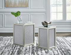 Best Furniture Outlet - Ashley Furniture - Traleena Nesting End Table (Set of 2) - Nesting End Tables (Set of 2) / Silver Finish - T957-16