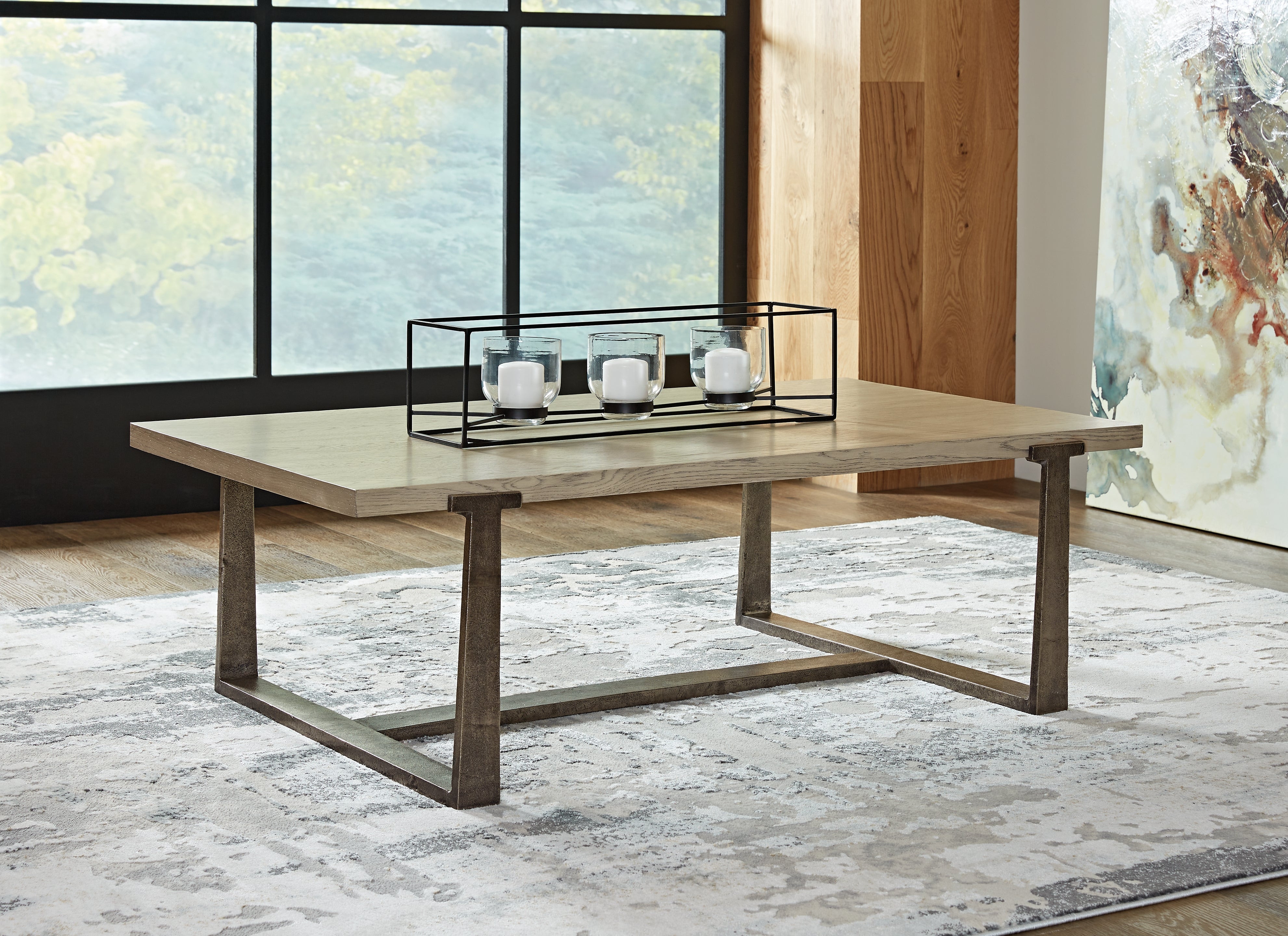 Best Furniture Outlet - Ashley Furniture - Dalenville Coffee Table - Rectangular Cocktail Table / Gray - T965-1