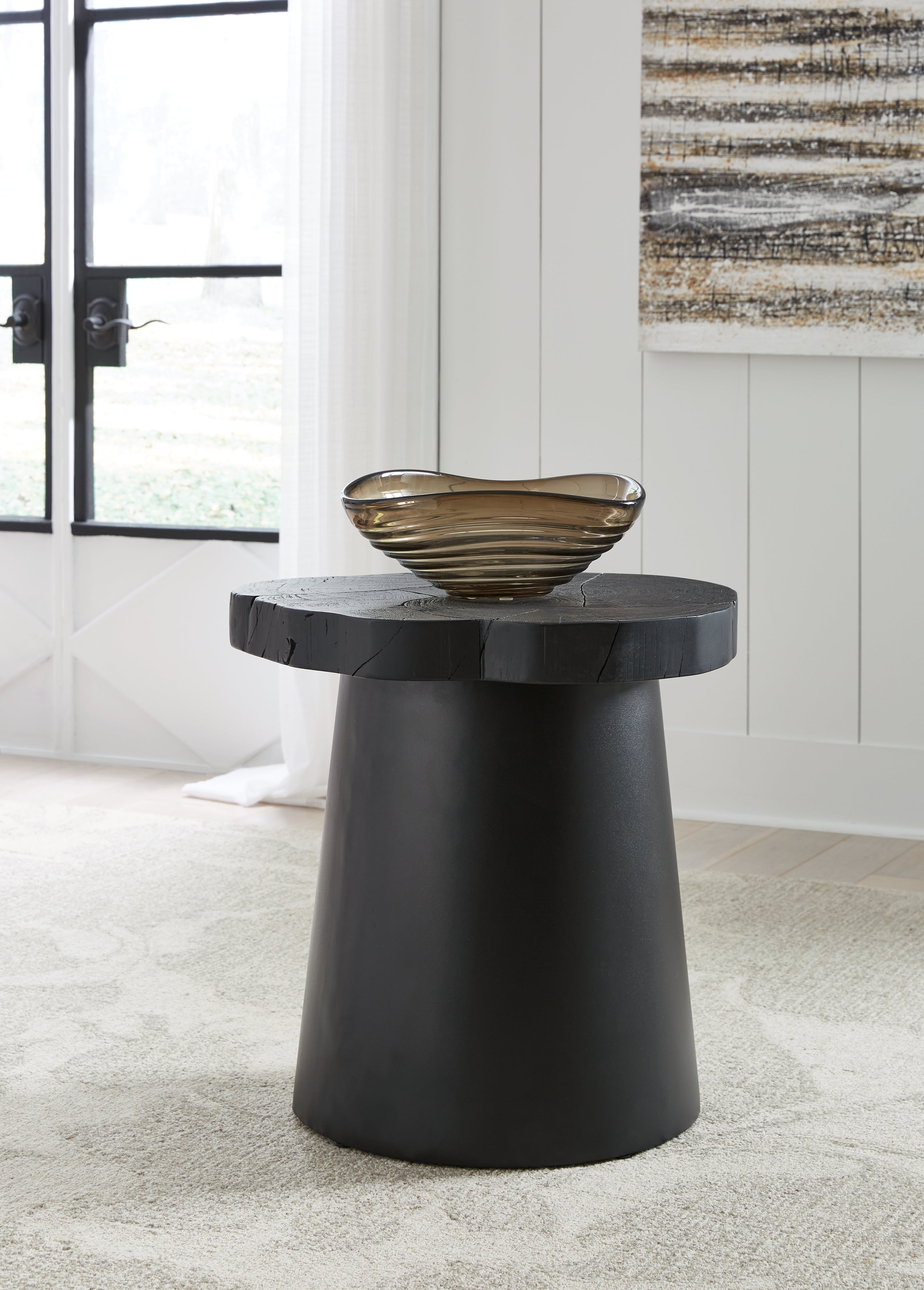 Best Furniture Outlet - Ashley Furniture - Wimbell End Table - Round End Table / Black - T970-6