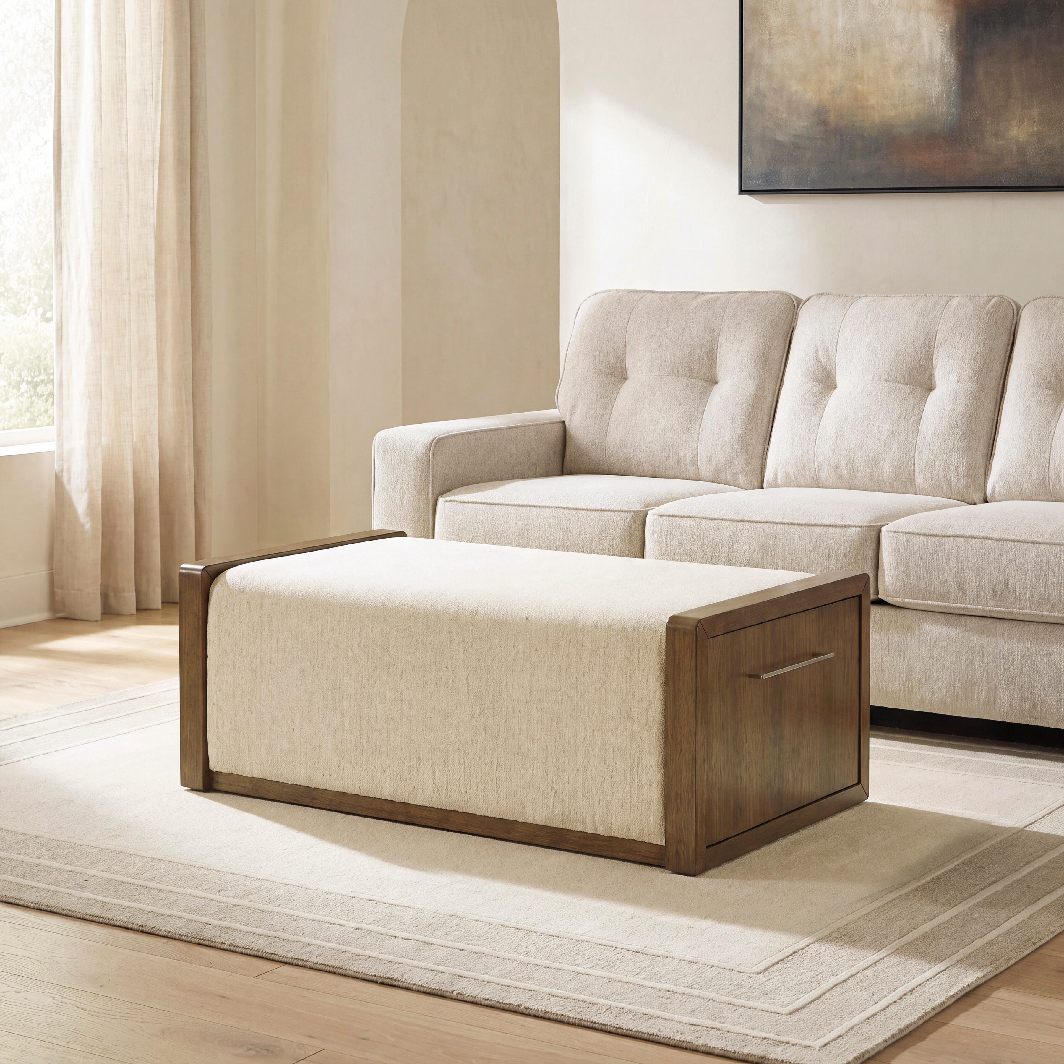 Best Furniture Outlet - Ashley Furniture - Marxmore Upholstered Ottoman with Storage - UPH Ottoman with Storage - T983-20