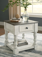 Best Furniture Outlet - Ashley Furniture - Havalance End Table - Square End Table / White/Gray - T994-2
