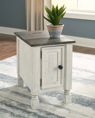 Best Furniture Outlet - Ashley Furniture - Havalance Chairside End Table - Chair Side End Table / White/Gray - T994-7