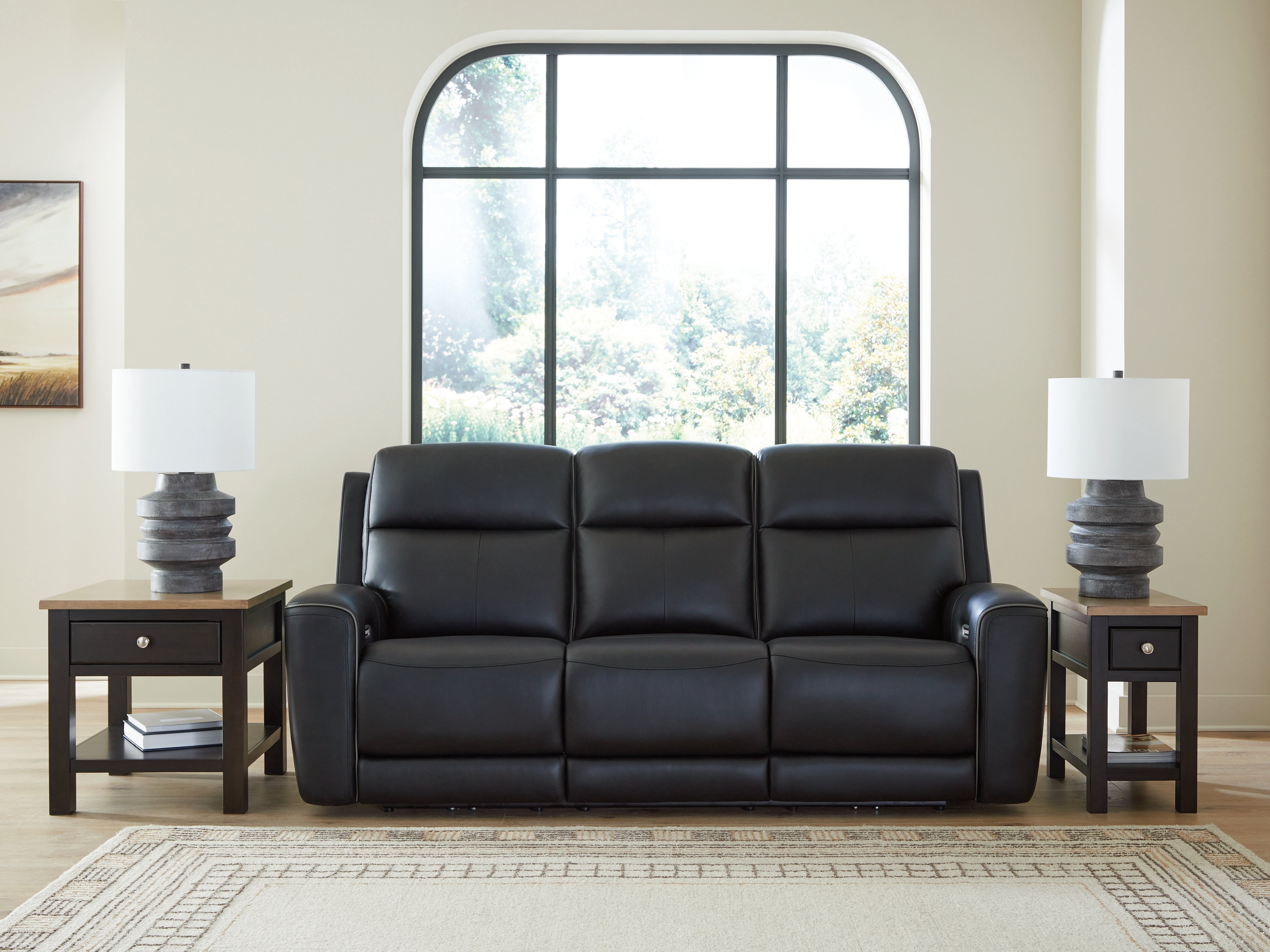 Best Furniture Outlet - Ashley Furniture - 5Z-Comfort Living Room - PWR REC Sofa with ADJ Headrest / Onyx - PCU1090215