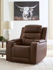 Best Furniture Outlet - Ashley Furniture - Knightington Living Room - PWR REC Sofa w/Audio Seating / Brown - PCU1160215A