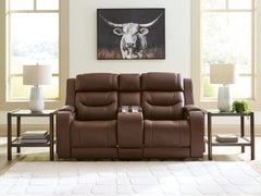 Best Furniture Outlet - Ashley Furniture - Knightington Living Room - PWR REC Love w/Audio Seating / Brown - PCU1160218A