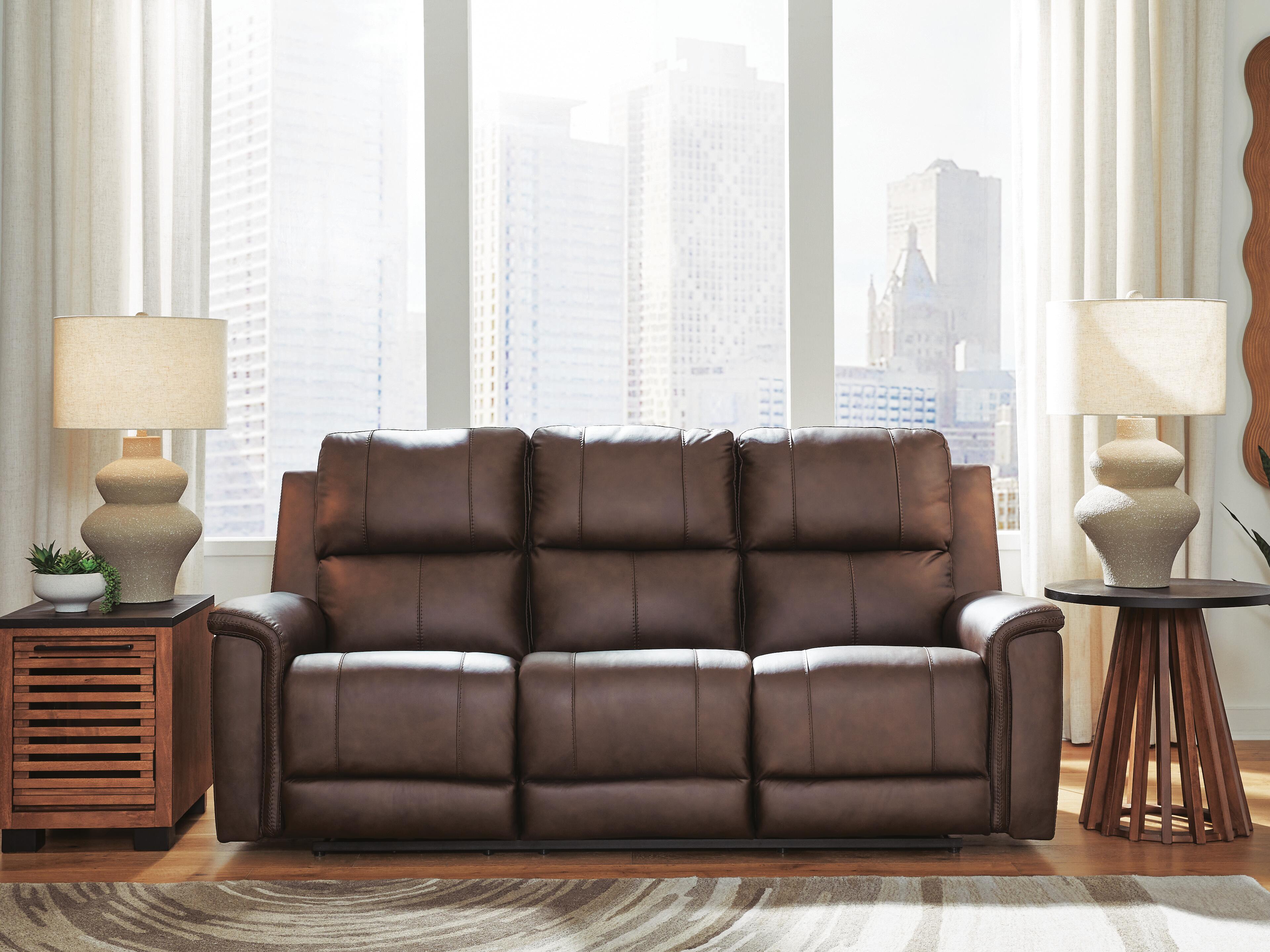 Best Furniture Outlet - Ashley Furniture - Bleckley Living Room - PWR REC Sofa with ADJ Headrest / Espresso - PCU1200115