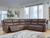 Best Furniture Outlet - Ashley Furniture - Bleckley Sectional - 6-Piece Power Reclining Sectional / Espresso - PCU12001S5