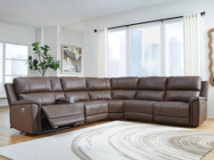 Best Furniture Outlet - Ashley Furniture - Bleckley Sectional - 6-Piece Power Reclining Sectional / Espresso - PCU12001S5