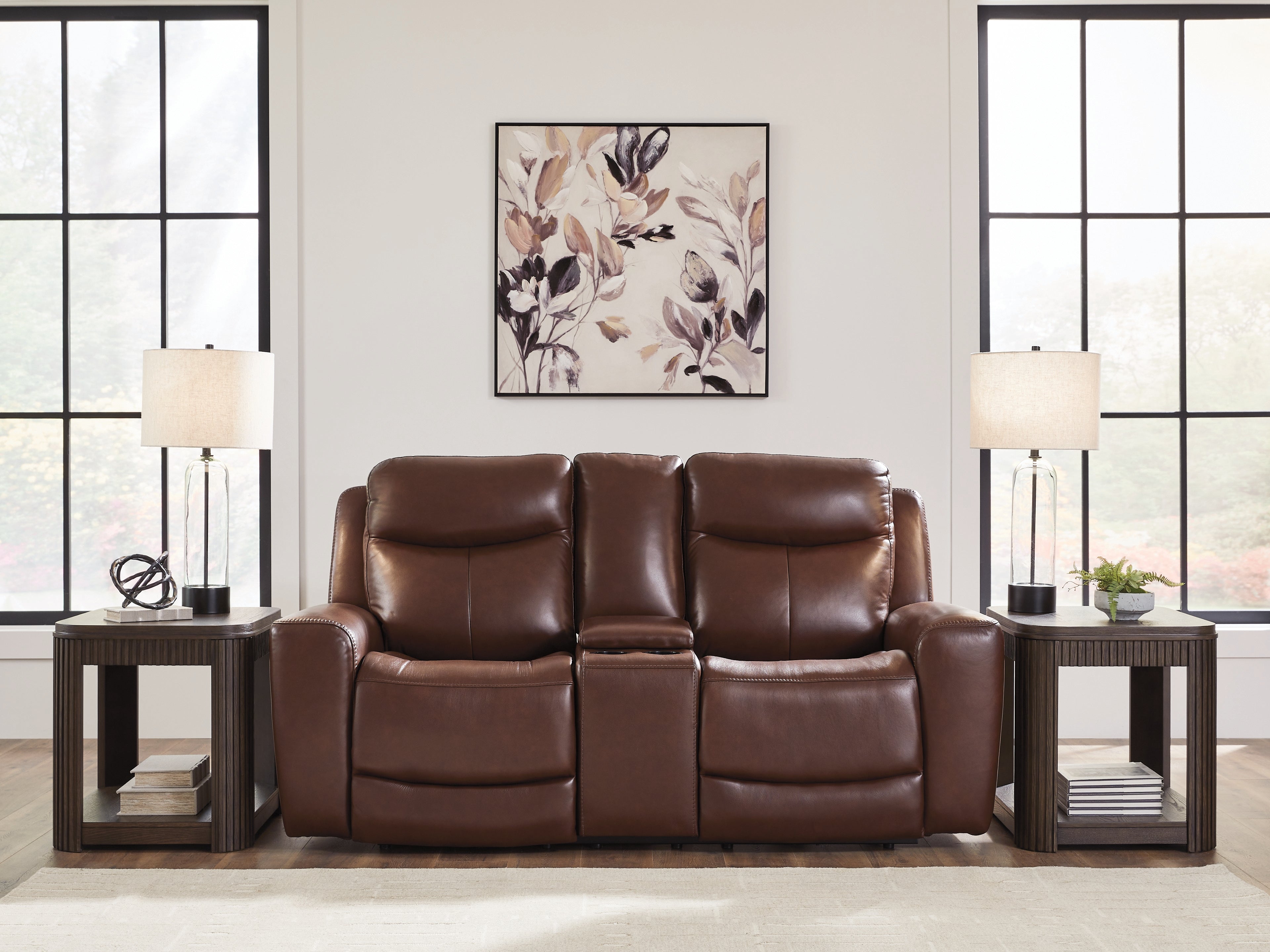 Best Furniture Outlet - Ashley Furniture - Next Move Living Room - PWR REC Loveseat/CON/ADJ HDRST / Mahogany - PCU1210218