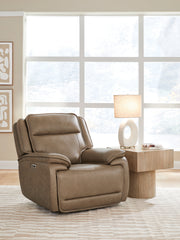 Best Furniture Outlet - Ashley Furniture - Glencroft Living Room - PWR Recliner/ADJ Headrest / Sahara - PCU1240013