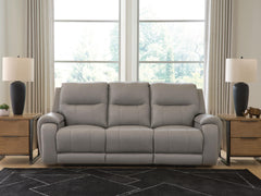 Best Furniture Outlet - Ashley Furniture - Real Moments Living Room - PWR REC Sofa w/Audio Seating - PCU1370015A
