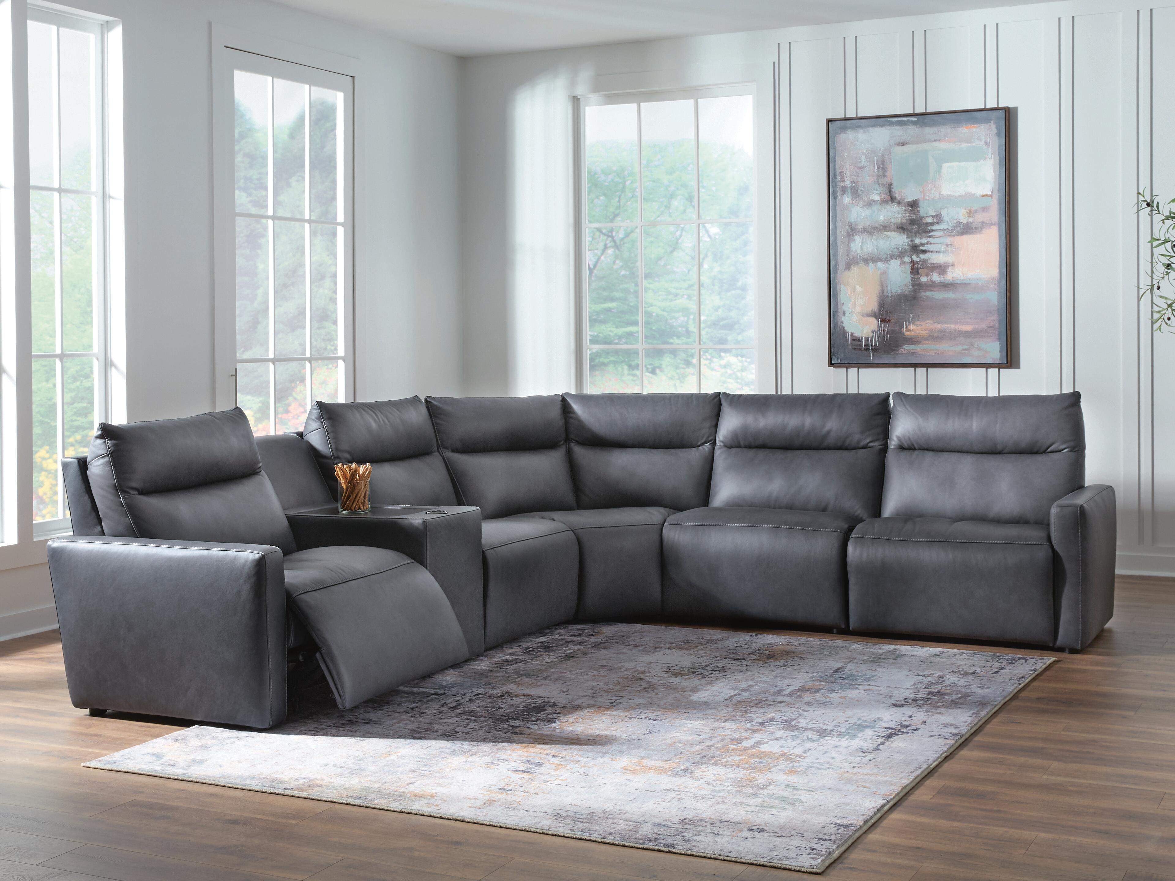 Best Furniture Outlet - Ashley Furniture - ModZ Sectional - 6-Piece Power Reclining Sectional with Audio Console - U14001S9