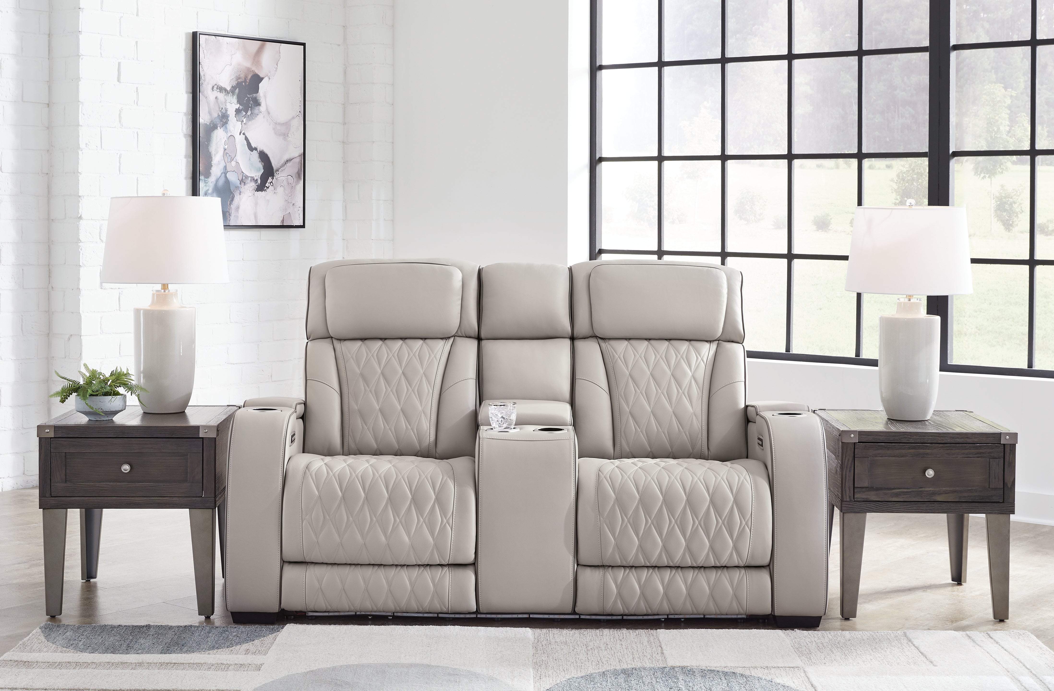 Best Furniture Outlet - Ashley Furniture - Boyington Living Room - PWR REC Loveseat/CON/ADJ HDRST / Gray - U2710518