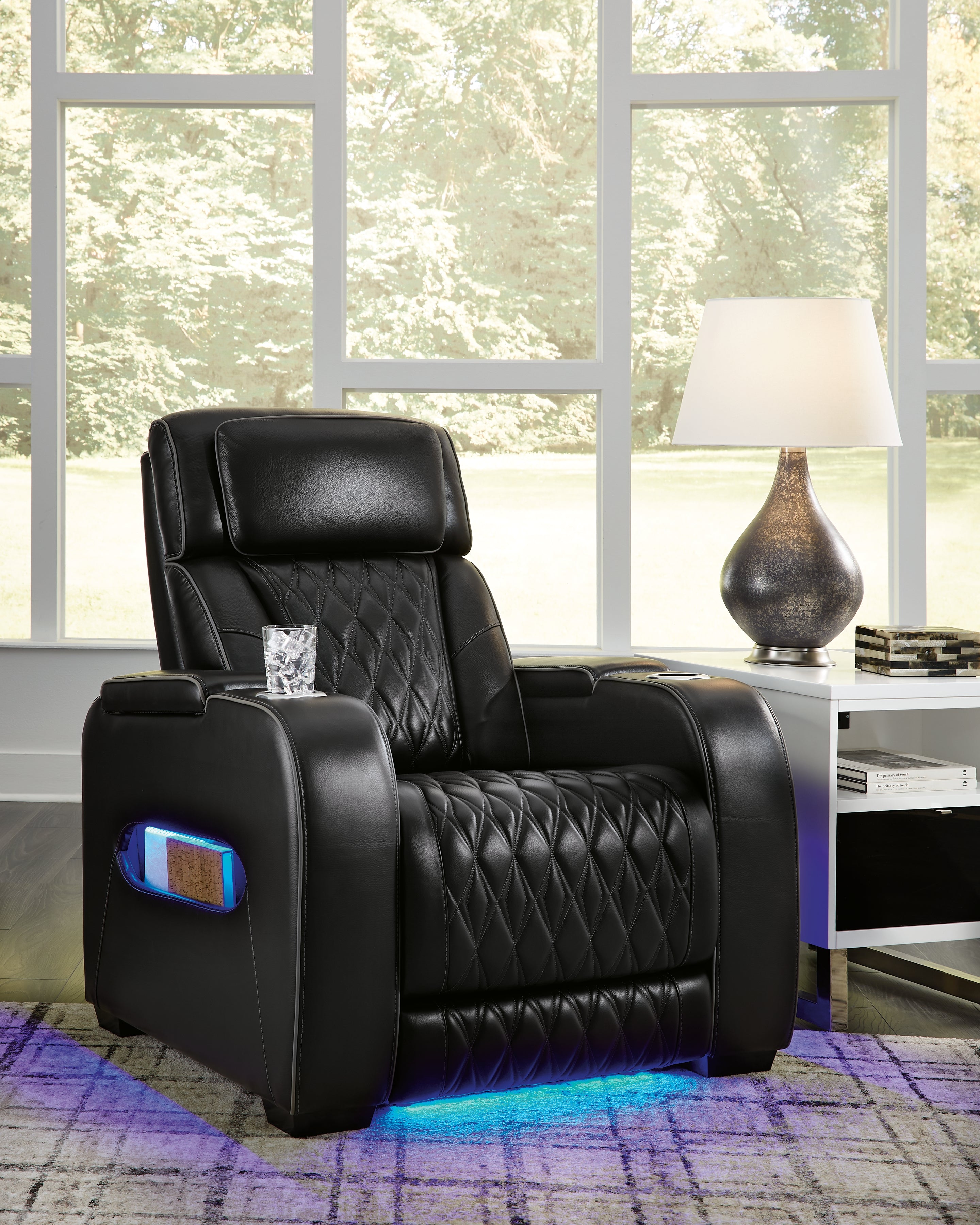 Best Furniture Outlet - Ashley Furniture - Boyington Living Room - PWR Recliner/ADJ Headrest / Black - U2710613