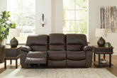Best Furniture Outlet - Ashley Furniture - Leesworth Living Room - Reclining Power Sofa / Ocean - U4380987