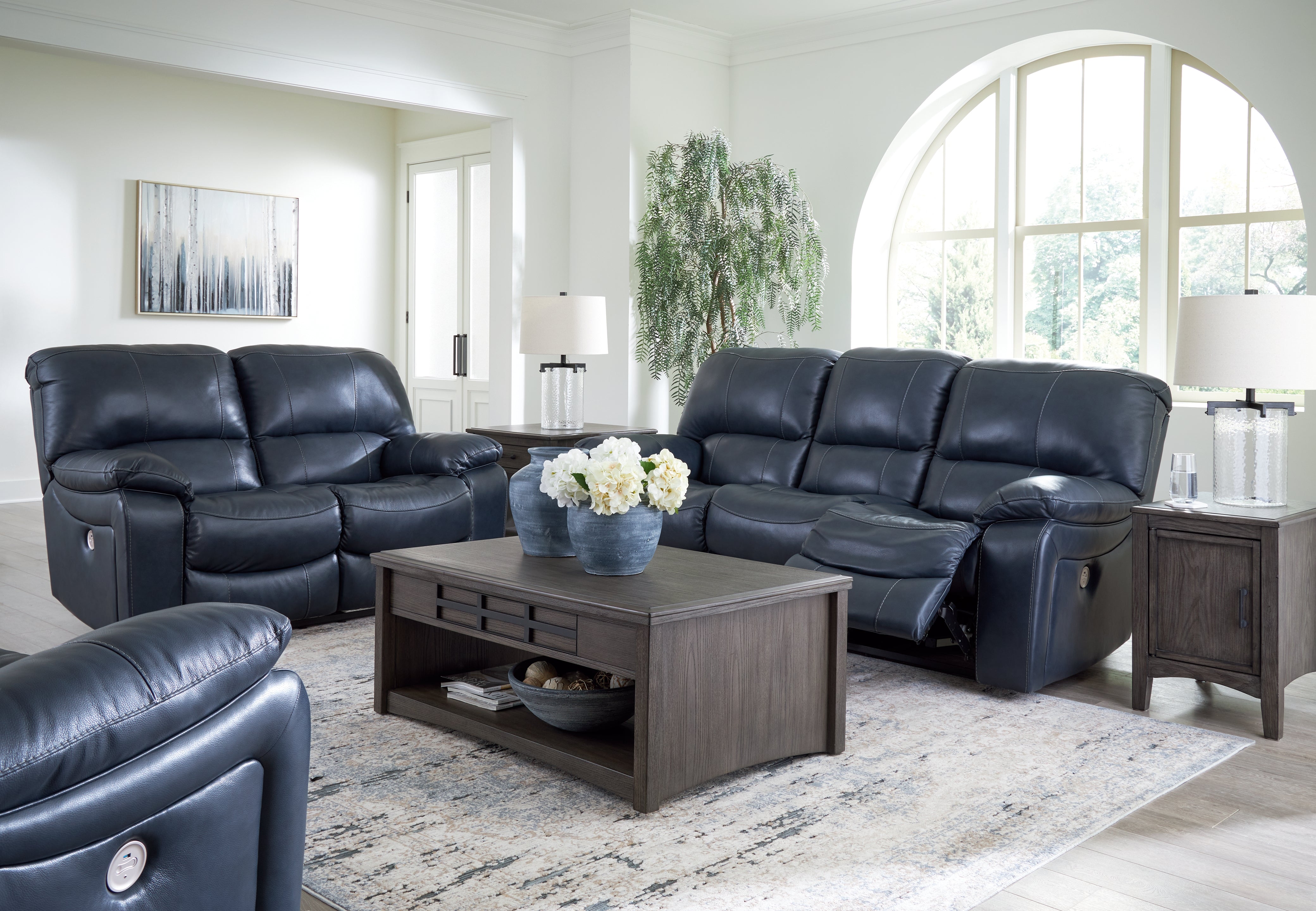 Best Furniture Outlet - Ashley Furniture - Leesworth Power Reclining Sofa, Loveseat and Recliner - Power Reclining Sofa, Loveseat and Recliner - U43809U2