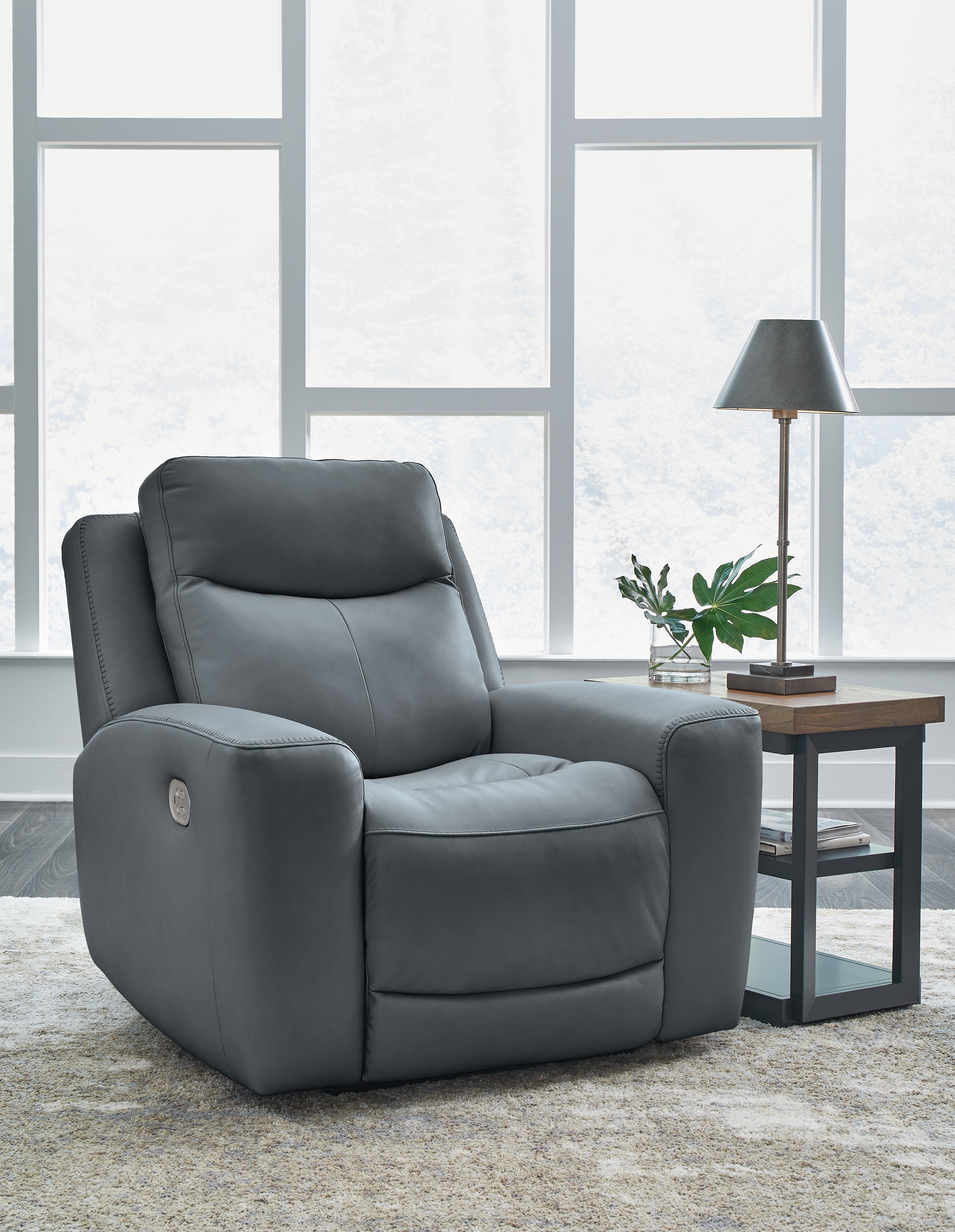 Best Furniture Outlet - Ashley Furniture - Mindanao Living Room - PWR Recliner/ADJ Headrest / Steel - U5950413