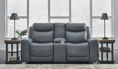 Best Furniture Outlet - Ashley Furniture - Mindanao Living Room - PWR REC Loveseat/CON/ADJ HDRST / Steel - U5950418