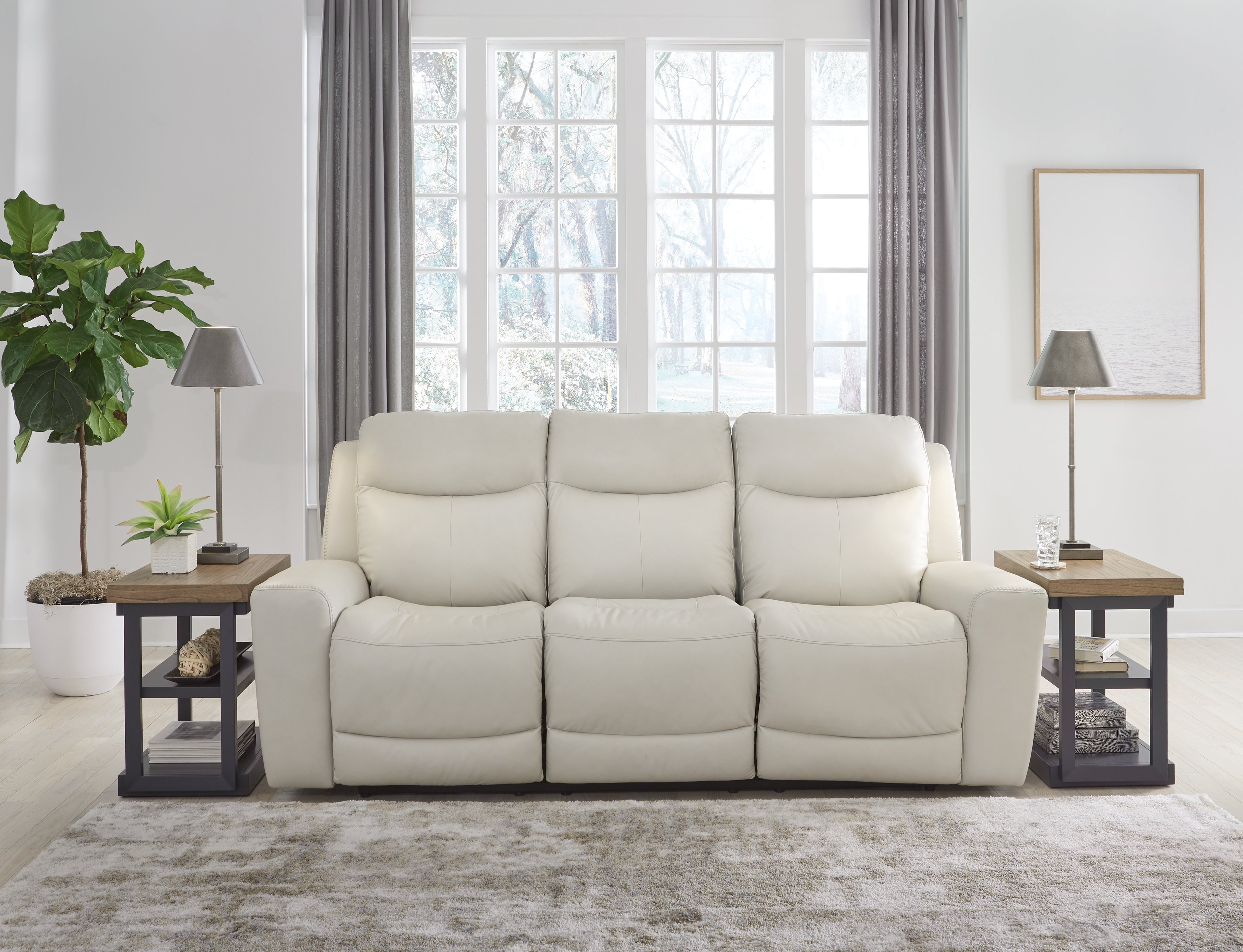 Best Furniture Outlet - Ashley Furniture - Mindanao Living Room - PWR REC Sofa with ADJ Headrest / Coconut - U5950515
