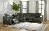 Best Furniture Outlet - Ashley Furniture - Center Line Sectional - 3-Piece Power Reclining Sectional Sofa / Dark Gray - U63404S5