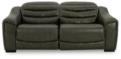 Best Furniture Outlet - Ashley Furniture - Center Line Sectional - 2-Piece Power Reclining Sectional Loveseat / Dark Gray - U63404S1