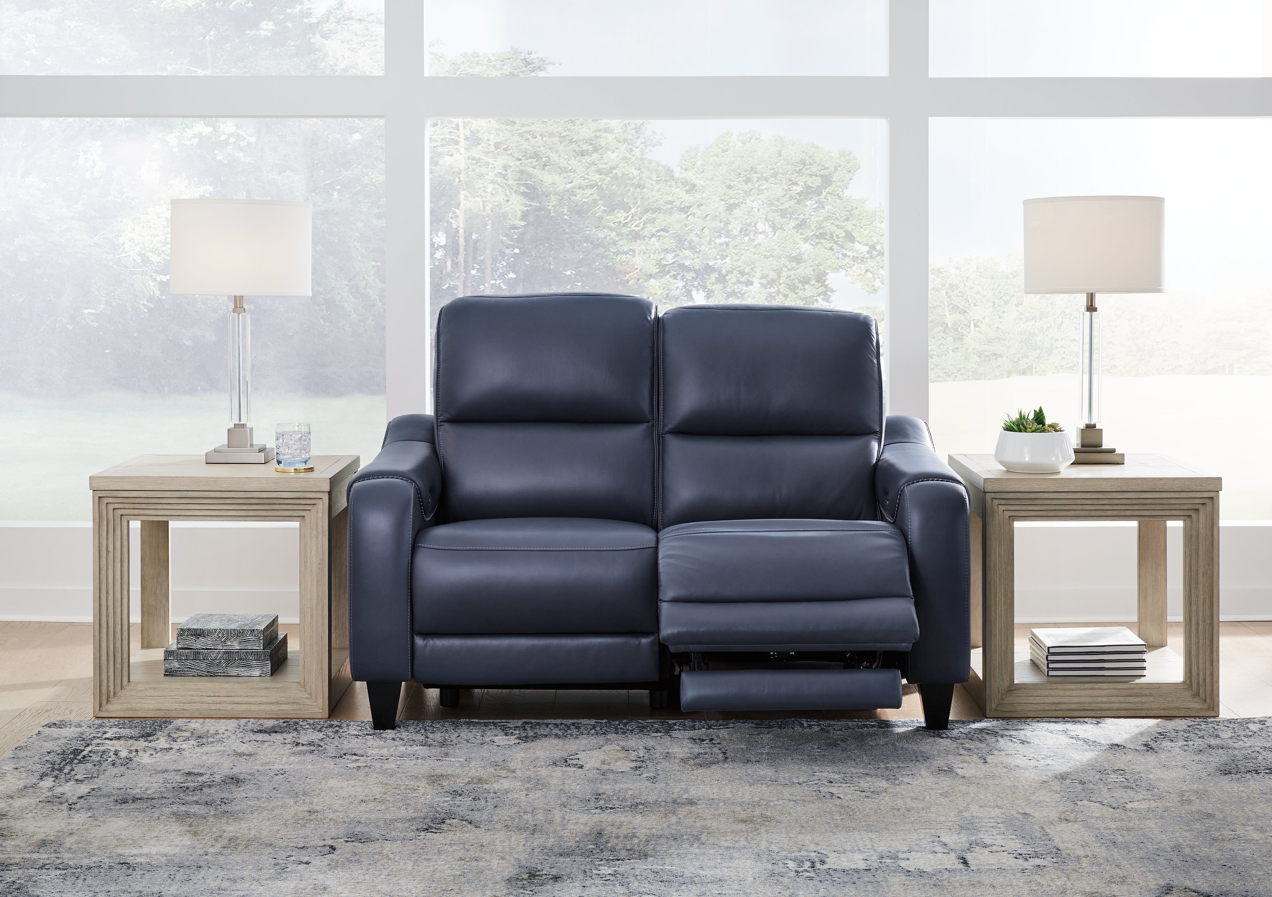 Best Furniture Outlet - Ashley Furniture - Mercomatic Living Room - PWR REC Loveseat/ADJ Headrest / Ocean - U7531114