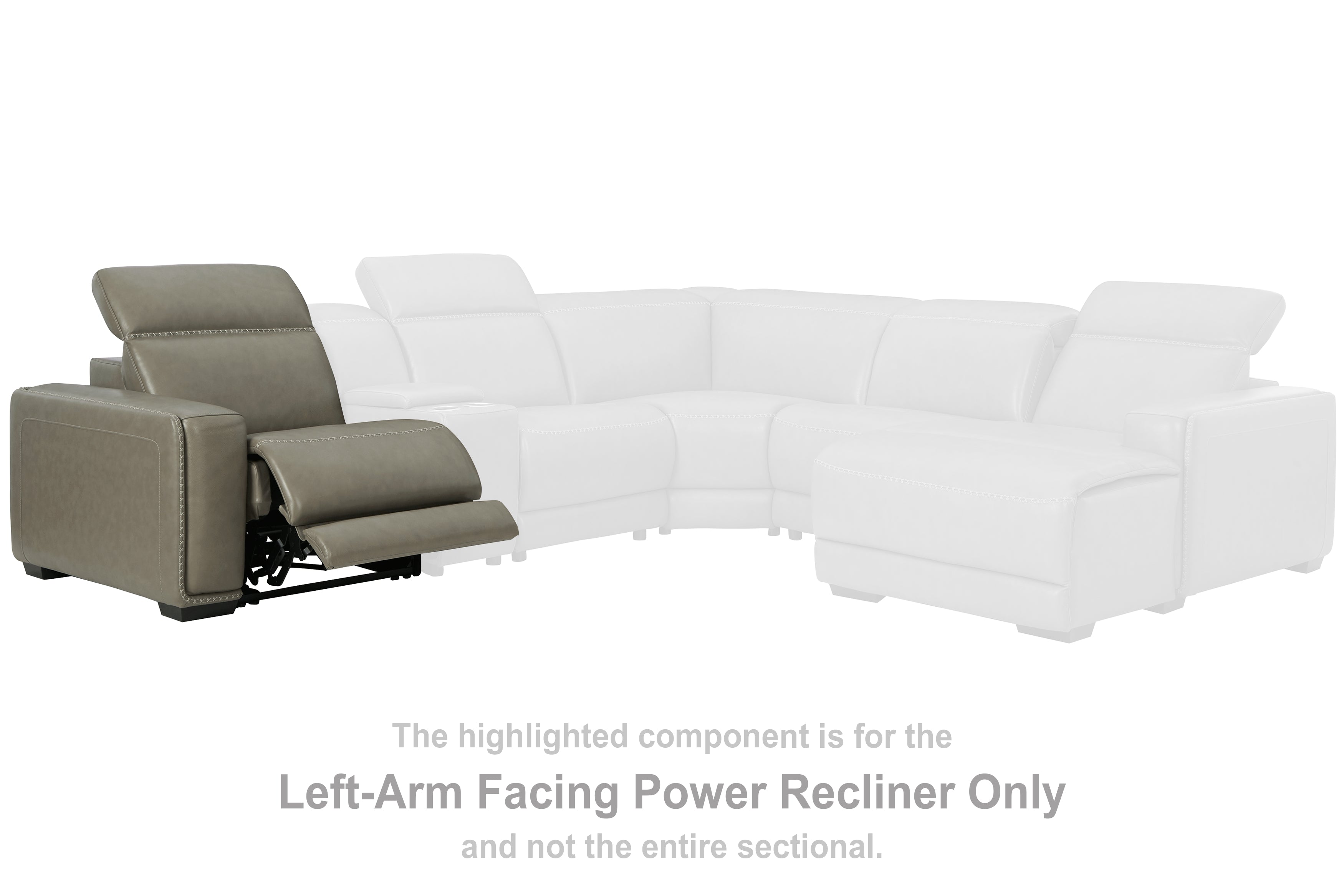 Best Furniture Outlet - Ashley Furniture - Correze Sectional - LAF Zero Wall Power Recliner / Gray - U9420258