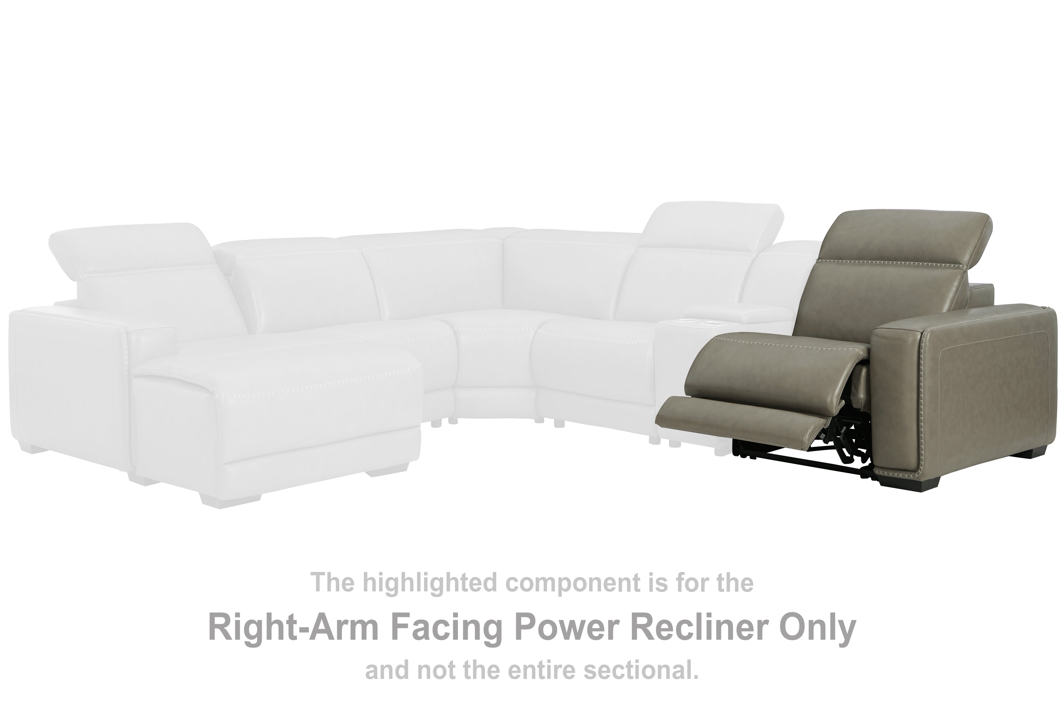 Best Furniture Outlet - Ashley Furniture - Correze Sectional - RAF Zero Wall Power Recliner / Gray - U9420262