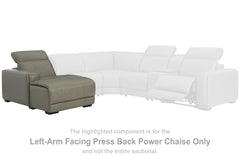Best Furniture Outlet - Ashley Furniture - Correze Sectional - LAF PWR Reclining Back Chaise / Gray - U9420279