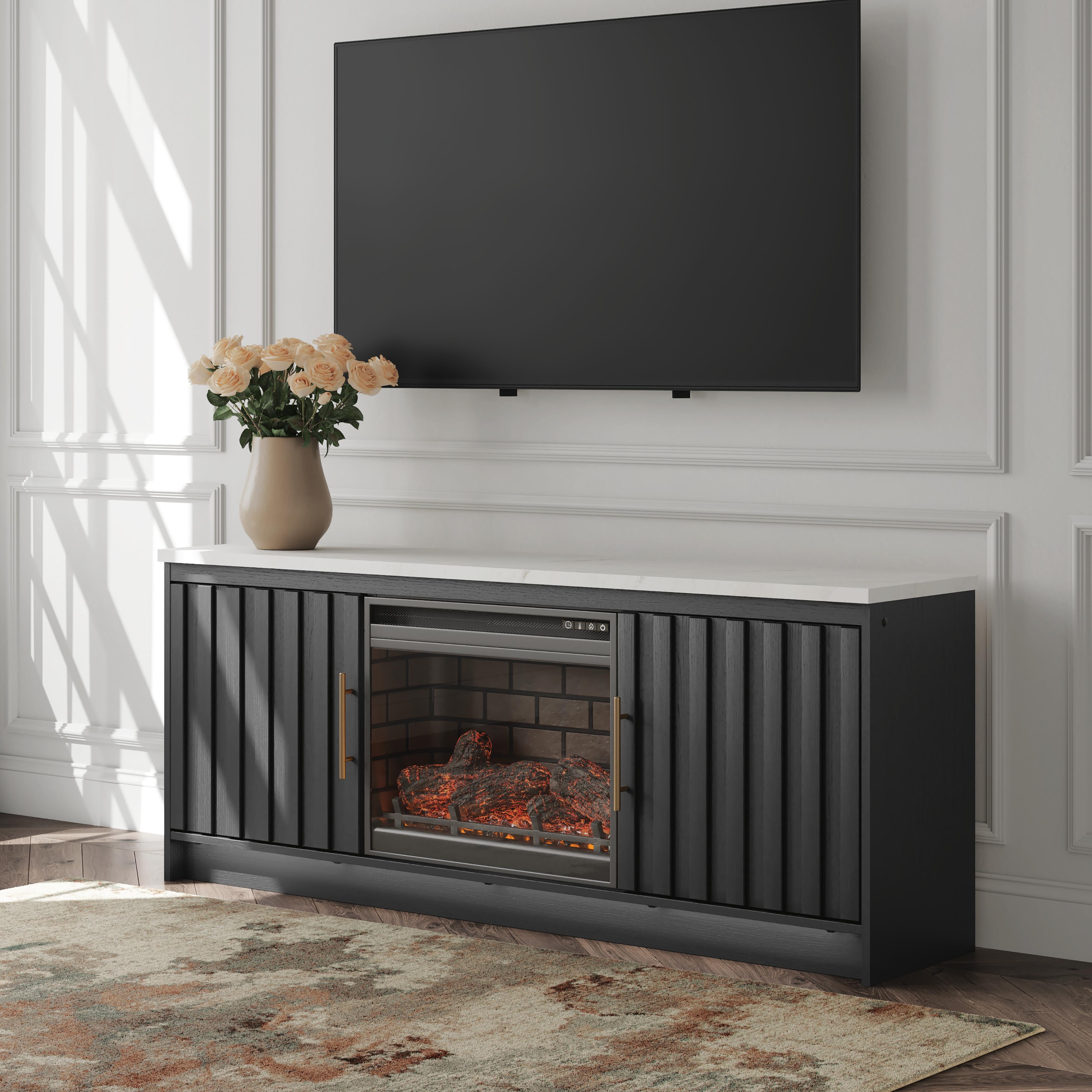 Best Furniture Outlet - Ashley Furniture - Cadmori 63" TV Stand with Electric Fireplace - 63" TV Stand with Electric Fireplace - W2616W2