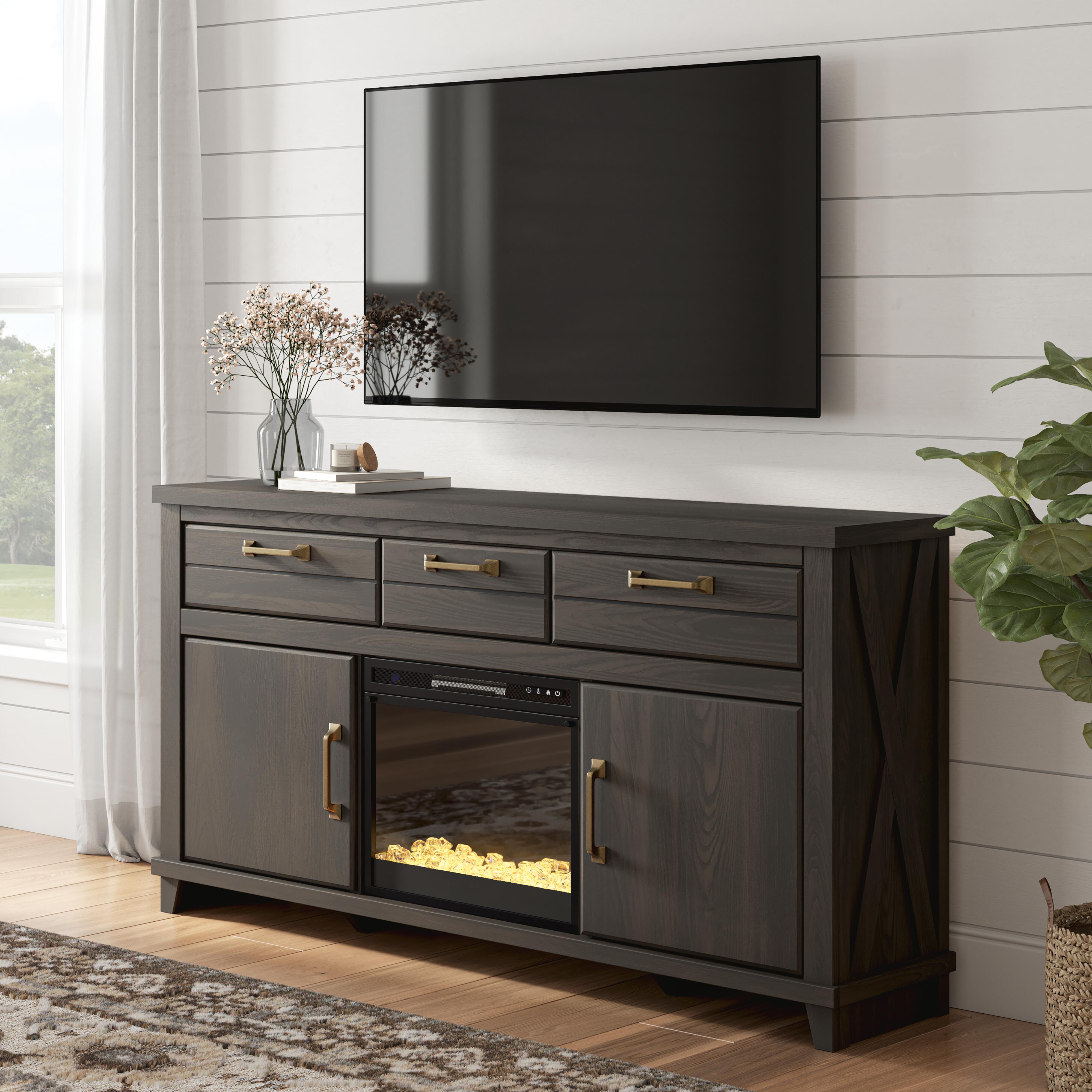 Best Furniture Outlet - Ashley Furniture - Brazen Valley 71" TV Stand with Electric Fireplace - 71" TV Stand with Electric Fireplace - W2648W1