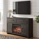 Best Furniture Outlet - Ashley Furniture - Brazen Valley 60" TV Stand with Electric Fireplace - 60" TV Stand with Electric Fireplace - W2648W4