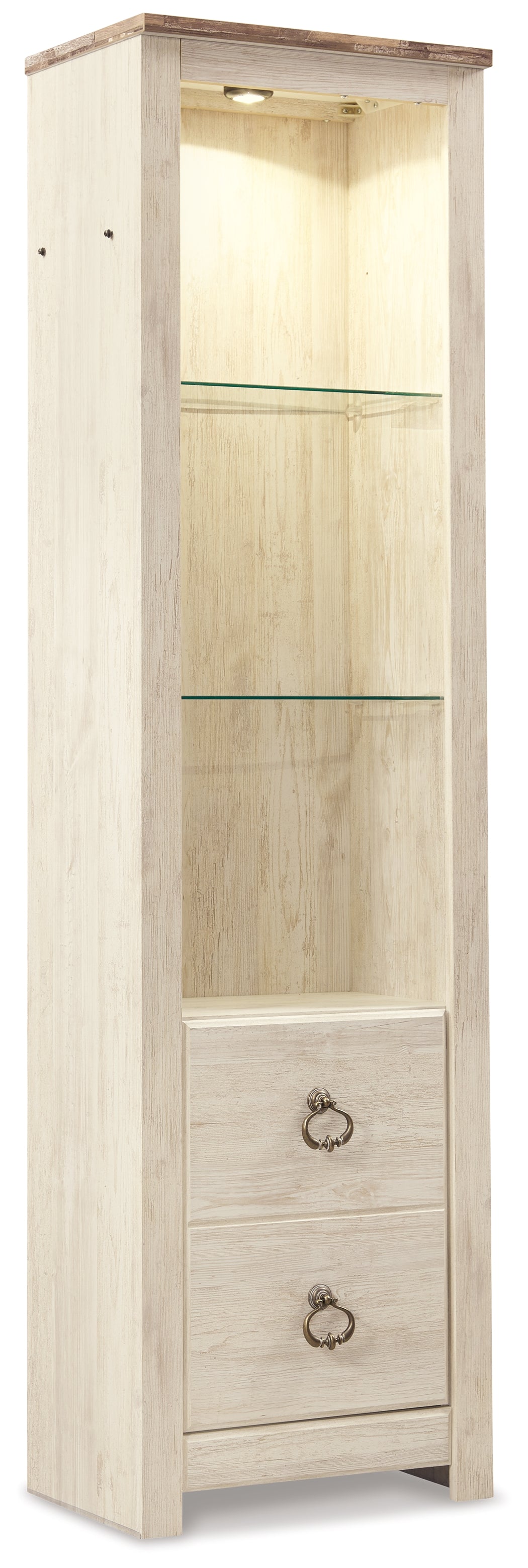 Best Furniture Outlet - Ashley Furniture - Willowton Entertainment Center - Pier / Whitewash - W267-24